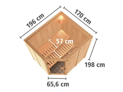 Sauna Systemsauna Siirin, inkl. 9 kW Ofen mit externer Steuerung Produktbild #9