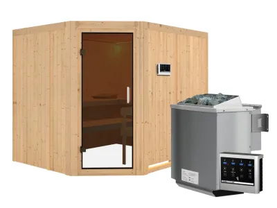 Systemsauna Malin graphit Ganzglastür, inkl. 9 kW Bio-Kombiofen ext. Steuerung Produktbild #3