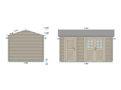 Gartenhaus Blockbohlenhaus Willem 28 mm naturbelassen Produktbild #4