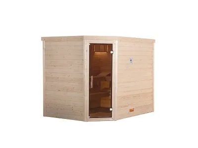 Sauna Massivholzsauna Turku 2 GT graphit Ganzglastür Produktbild #3