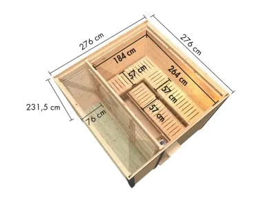 Saunahaus Ares 3 38 mm naturbelassen / graualuminium Produktbild #14