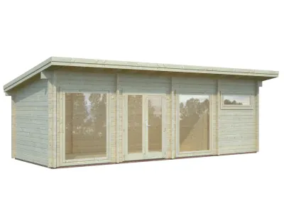 Gartenhaus Blockbohlenhaus Heidi 22,8 m² 70 mm naturbelassen Produktbild #2