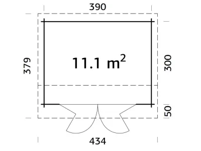 Gartenhaus Blockbohlenhaus Ines 11,1 m² 44 mm grau tauchimprägniert Produktbild #3