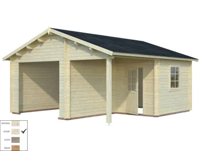 Garage Roger 21,9+5,2 m² ohne Tor 44 mm transparent tauchimprägniert Produktbild #2