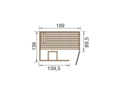 Sauna Massivholzsauna Valida Eck 1 GT klare Ganzglastür Produktbild #2