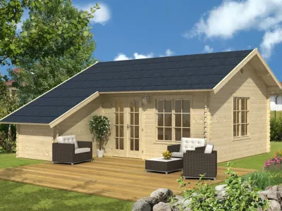 Gartenhaus Blockbohlenhaus Esbjerg 3 45 mm naturbelassen Produktbild #1