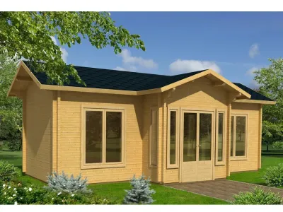 Ferienhaus Blockbohlenhaus Anna 26,8 m² 70 mm naturbelassen Produktbild #2