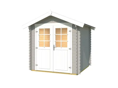 Gartenhaus Blockbohlenhaus 209 Gr. 1 28 mm hellgrau Produktbild #2