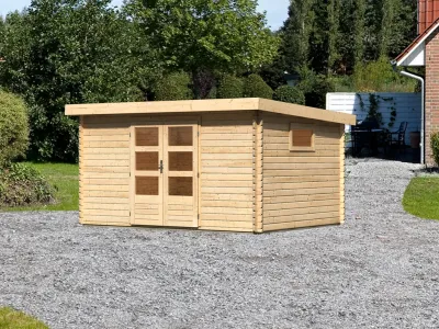 Gartenhaus Blockbohlenhaus Torgau 5 38 mm naturbelassen Produktbild #3