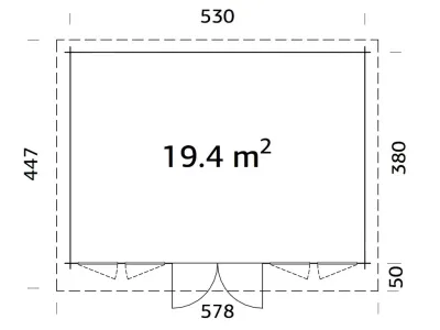 Gartenhaus Blockbohlenhaus Lisa 19,4 m² 44 mm naturbelassen Produktbild #3