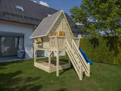 Stelzenhaus Clubhouse KDI inkl. Rutsche blau Produktbild #2
