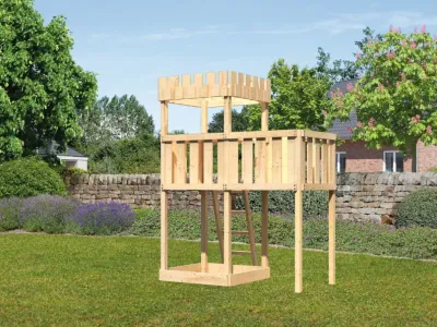 Spielturm Ritterburg Löwenherz SET naturbelassen Produktbild #1