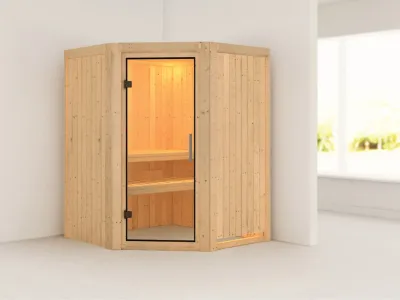 Sauna Systemsauna Larin Klarglas Ganzglastür Produktbild #1