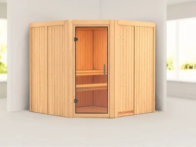 Sauna Systemsauna Jarin Klarglas Ganzglastür Produktbild #1
