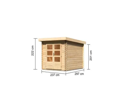Gartenhaus Blockbohlenhaus Bastrup 4 28 mm naturbelassen Produktbild #10