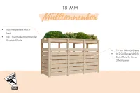 Kunststof klikokast 3 containers 18 mm antraciet productafbeelding #3