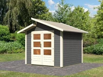 Gartenhaus Grönelo 28 mm terragrau Produktbild #3