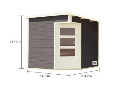 Saunahaus Pelle 38 mm terragrau inkl. Bio-Saunaofen 9 kW Produktbild #10