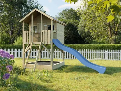 Stelzenhaus Big House mit Sandkasten KDI inkl. Rutsche blau Produktbild #1