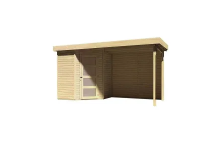 Gartenhaus SET Schwandorf 3 19 mm naturbelassen, inkl. 2,8 m Anbaudach + Rückwand Produktbild #3