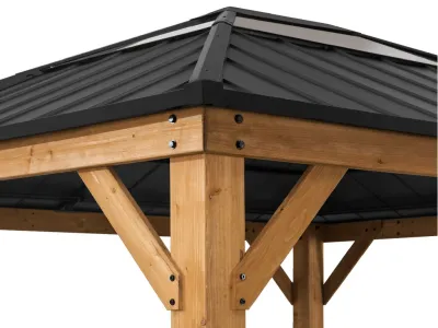 Zedernholz-Gazebo BRURI – 335 cm x 393 cm Produktbild #6