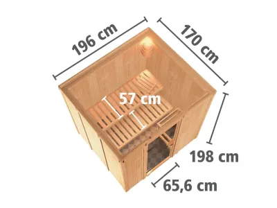 Sauna Systemsauna Sodin Klarglas Ganzglastür Produktbild #2