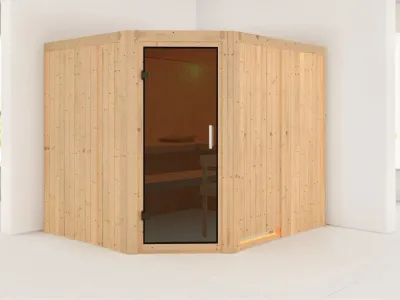 Systemsauna Malin graphit Ganzglastür Produktbild #1