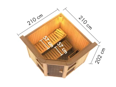 Sauna Amelia 2 SET mit Ofen 9 kW, externer Steuerung Produktbild #18