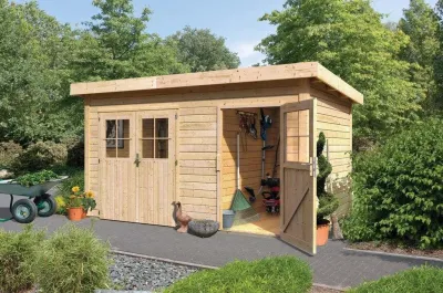 Gartenhaus Mittelwandhaus Tintrup 28 mm naturbelassen Produktbild #1