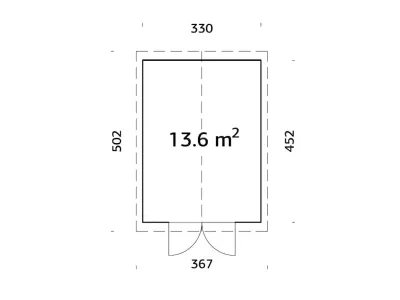 Gerätehaus Blockbohlenhaus Martin 13,6 m² 18+70 mm naturbelassen Produktbild #2