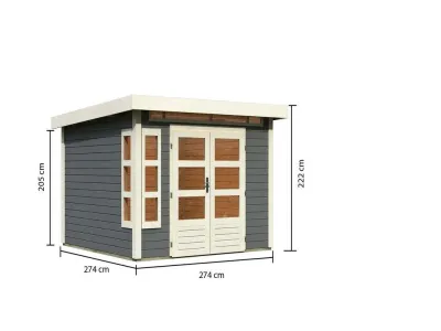 Gartenhaus Kastorf 6 28 mm terragrau Produktbild #4