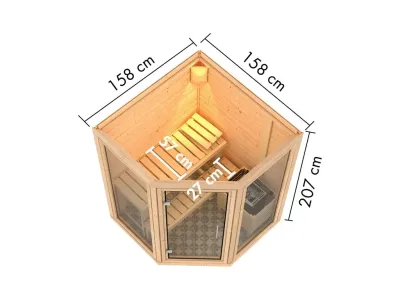 Sauna Yuma SET mit Ofen 9 kW, integrierter Steuerung Produktbild #7