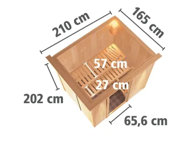 Sauna Systemsauna Bodin mit Dachkranz, inkl. 9 kW Bio-Ofen mit externer Steuerung Produktbild #15
