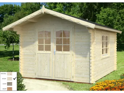 Gartenhaus Blockbohlenhaus Sally 10,2 m² 44 mm transparent tauchimprägniert Produktbild #1