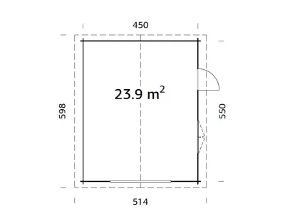 Garage Roger 23,9 m² ohne Tor 44 mm grau tauchimprägniert Produktbild #3
