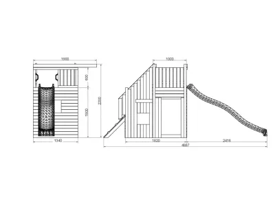 Spielturm Ramphouse KDI inkl. Rutsche blau Produktbild #7