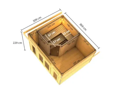 Gartenhaus Mainburg 2 naturbelassen 38 mm  Produktbild #4