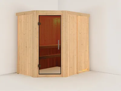 Sauna Systemsauna Saja graphit Ganzglastür Produktbild #1