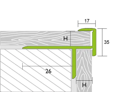 Treppenkantenprofil PROSTEP Aluminium eloxiert Silber Produktbild #2