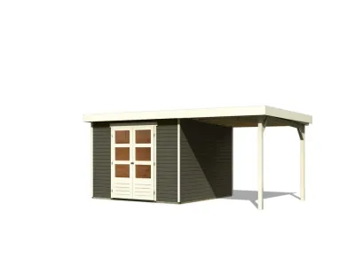 Gartenhaus SET Askola 6 19 mm terragrau, inkl. 2,4 m Anbaudach Produktbild #10