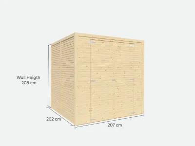 Bikebox Gerätehaus Fiete 3 Rhombusprofil 18 mm natur Produktbild #5