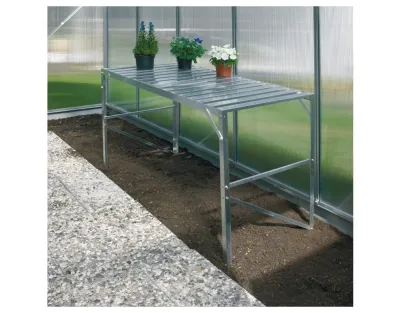 Gewächshaus Zubehör Aluminium-Tisch mit 1 Ebene, Aluminium-blank eloxiert Produktbild #1