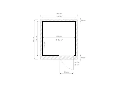 Gartenhaus Punta 2 19 mm hellgrau Produktbild #3