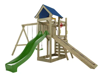 Spielturm Hefty KDI inkl. Doppelschaukel inkl. Rutsche grün + Sitze grün Produktbild #5