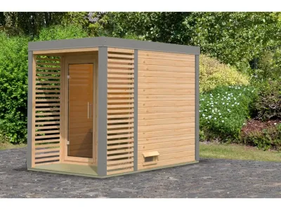 Saunahaus Ares 1 38 mm naturbelassen / graualuminium Produktbild #14