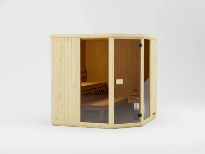 Systemsauna Letta 1 mit extra Liegen, 9kW Bio-Kombiofen und ext. Steuerung Produktbild #4