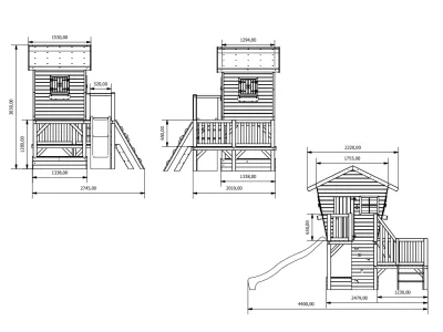 Stelzenhaus Big Birdy KDI inkl. Rutsche grau Produktbild #7