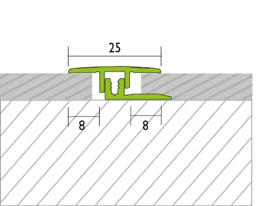 Übergangsprofil PROCOVER Designfloor S Aluminium eloxiert Edelstahl Produktbild #2