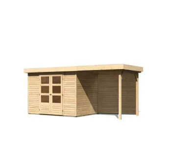 Gartenhaus SET Askola 4 19 mm naturbelassen, inkl. 2,4 m Anbaudach + Rückwand Produktbild #5