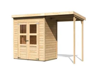 Gerätehaus Merseburg 2 14 mm naturbelassen inkl. 140 cm Anbau Produktbild #3